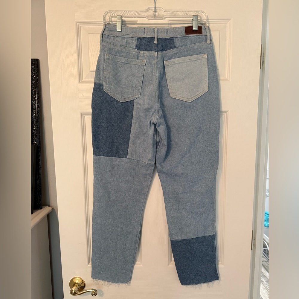 Hollister Women's Patchwork Ankle Jeans - Blue Mix - Picture 2 of 5